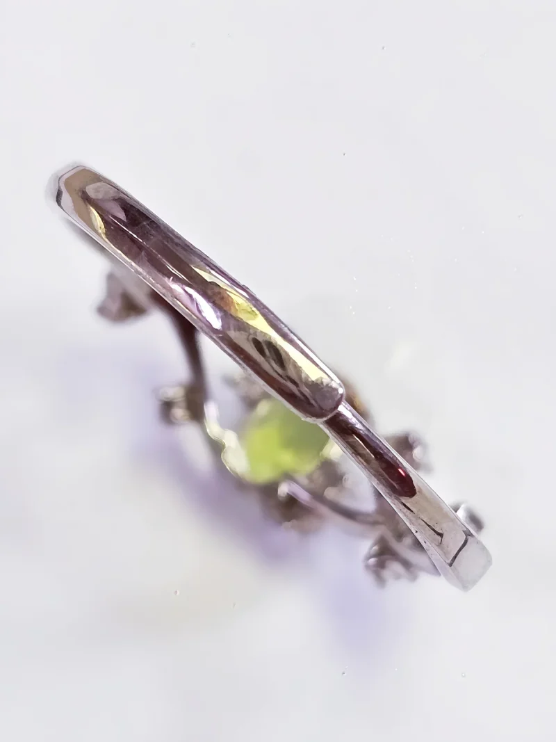 DR-SIL-02-4 925 Silber Ring mit natürlichem Peridot Edelstein – verstellbarer Damenring